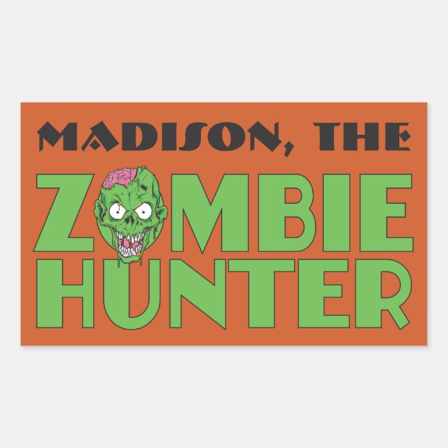Autocollants Zombie Hunter personnalisés nom et co (Devant)