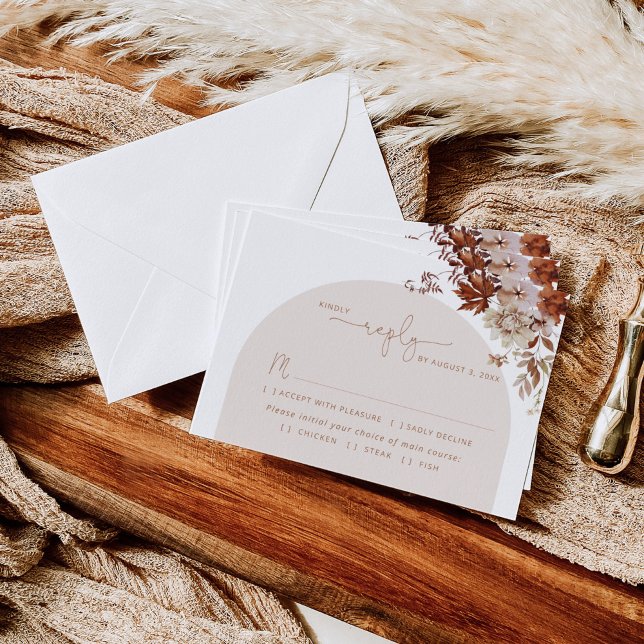 Automautomne choix repas choix mariage RSVP carte (Créateur téléchargé)