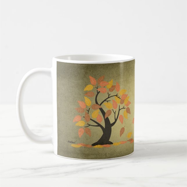 Automne (秋) Automne Arbre Feuille Mug (Gauche)