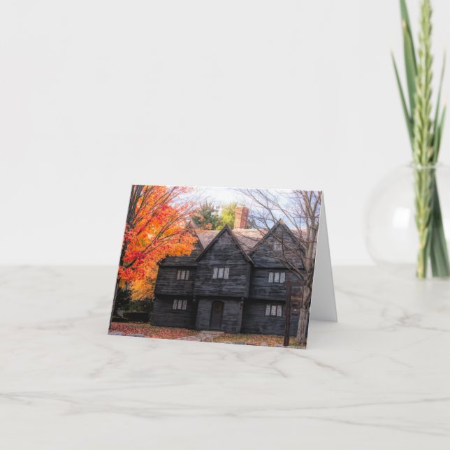Automne à la carte de vacances Salem Witch House (Devant)