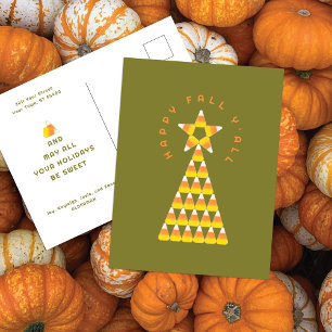 Automne à Noël Carte postale Olive - Candy Corn Tr