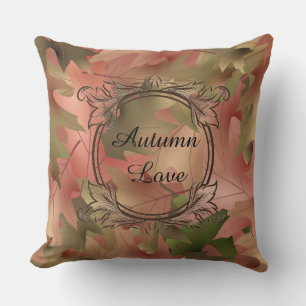 Automne Amour Chute/Olive Coussin réversible