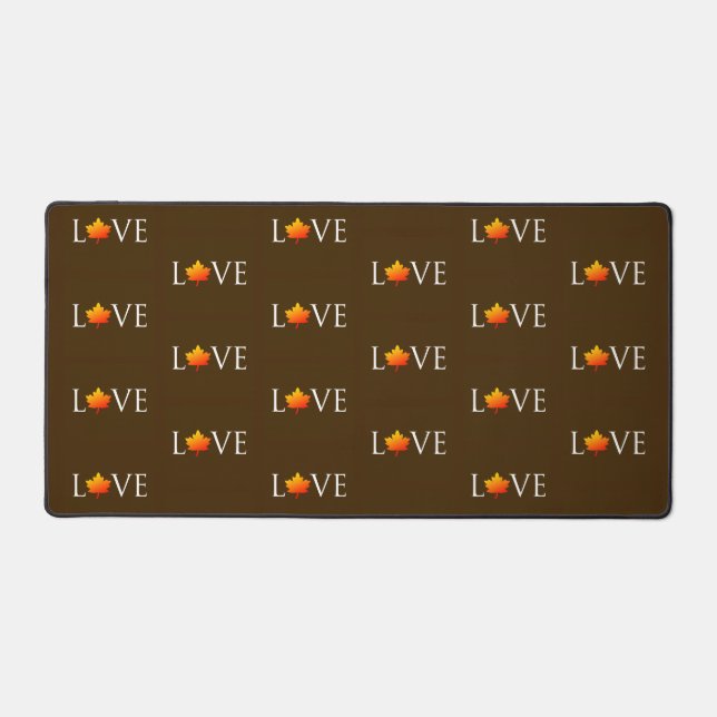 Automne Amour Motif Rustique Orange Feuilles Brown (Recto)