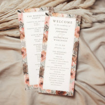 Automne Aquarelle Boho Wedding Programme