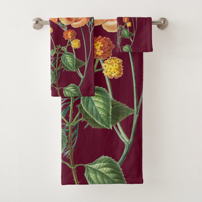 Automne Aquarelle d'automne Orange Floral Bourgogn (En situation)