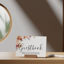 Automne Aquarelle Florale Mariage Livre d'or