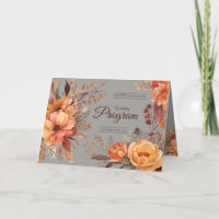 Automne Aquarelle Russe mariage floral Programme