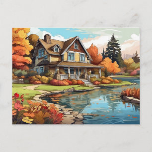 Automne au Canada Nature Maison Carte postale