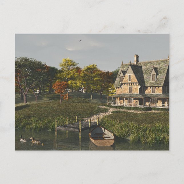 Automne au lac Carte postale (Devant)