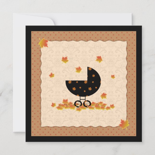 Automne Automne Baby showers Invitations Hommes Ne (Devant)