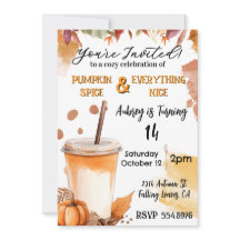 Automne Automne Citrouille Spice Party Invitation