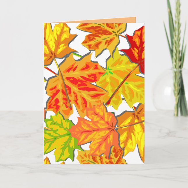 AUTOMNE AUTOMNE FEUILLES CARTE D'ANNIVERSAIRE GROG (Devant)
