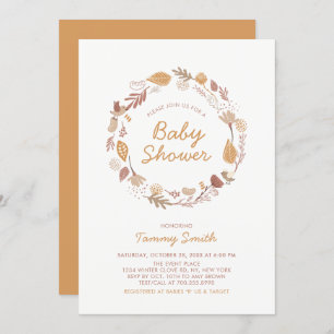 Automne/Automne Feuilles Jote Invitation Baby show