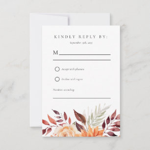 Automne Automne Floral Boho Wedding RSVP