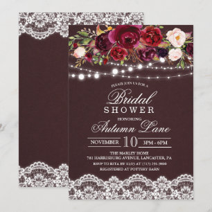 Automne Automne Floral Bridal Show Invitation