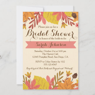 Automne Automne Floral Bridal Shower Invitation Ro