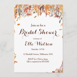 Automne Automne Floral Chic Bridal Show Invitation