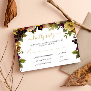 Automne automne rustique floral mariage réponse
