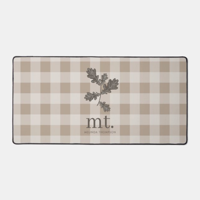Automne Automne Taupe Plaid Moderne Foligramme Mon (Recto)
