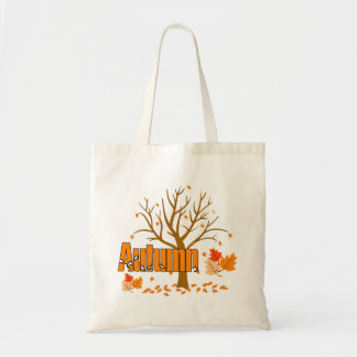Automne Avec Arbre Et Sac fourre-tout Feuille