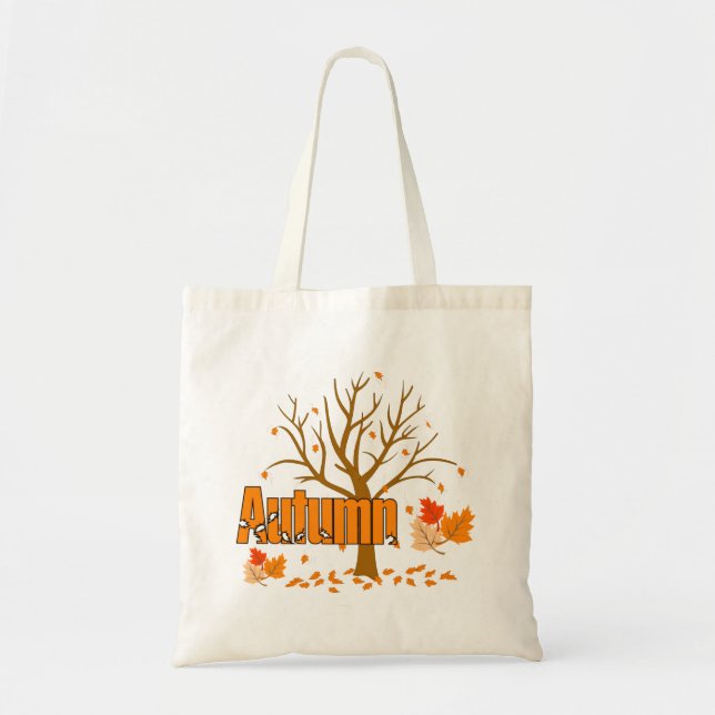Automne Avec Arbre Et Sac fourre-tout Feuille (Devant)