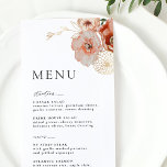 Automne Bohémien Floral Menu Mariage de automne<br><div class="desc">Ce menu de Mariages floraux d'automne de la collection Emilia présente des fleurs dessinées à la main dans les tons d'automne bordeaux,  roses et or. Personnalisez-le avec vos détails facilement et rapidement. Appuyez simplement sur le bouton "customiser" pour réorganiser et formater le style et le placement du texte.</div>