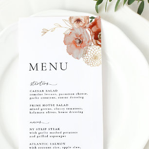 Automne Bohémien Floral Menu Mariage de automne