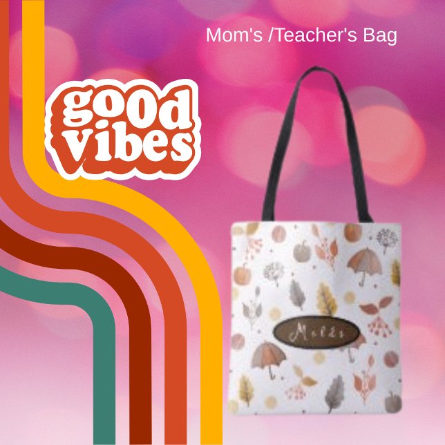 Automne Boho Art minimaliste Sacs fourre-tout bohè (Créateur téléchargé)