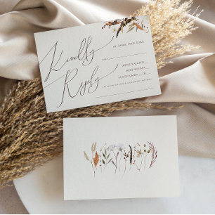 Automne Boho   Menu horizontal beige Choix RSVP