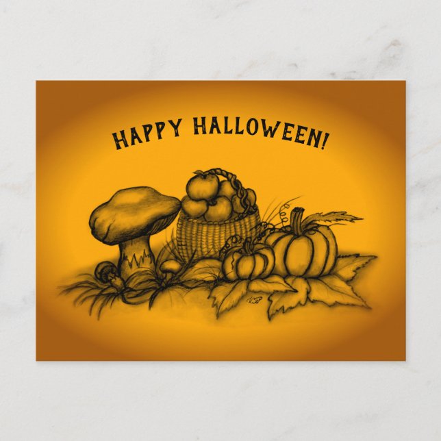 Automne, Bonne Halloween ! Carte postale (Devant)