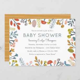 Automne Botanique Baby Shower Invitations