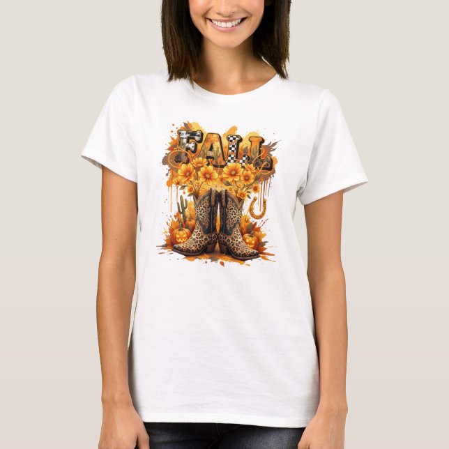 Automne Bottes Occidentales Automne T-shirt (Devant)