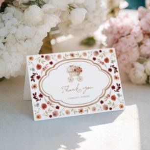 Automne Bourgogne Baby shower Floral Merci