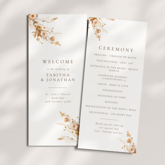 Automne Brown & Orange Fleur sauvage programme de  (Créateur téléchargé)