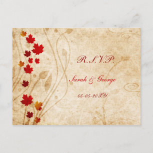 automne brun hiver Noir carte rsvp de mariage