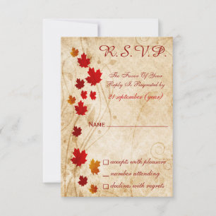automne brun mariage cartes rsvp
