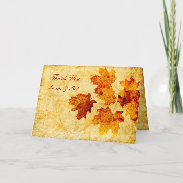 automne brun mariage Merci (Devant)