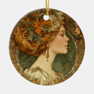 Automne Cameo Ornement - Style Art Nouveau Vintage