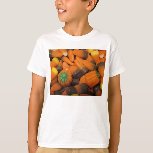 Automne Candy Corn Kids Basic T-Shirt (Devant)