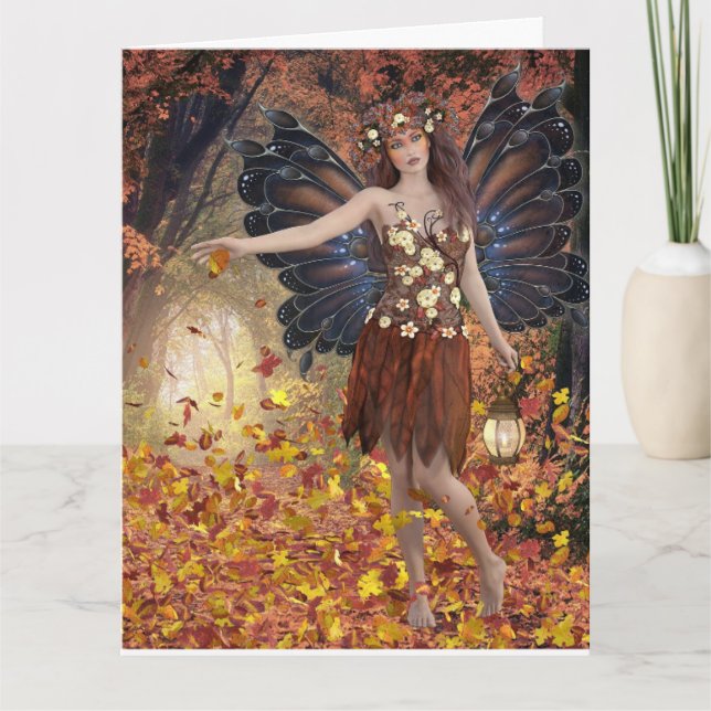 AUTOMNE CARTE SURTAILLÉE DE LA FÊTE D'ANNIVERSAIRE (Devant)