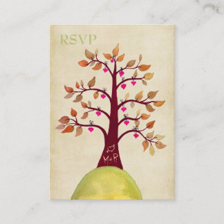 Automne Cartes RSVP Carving Wedding Coeur de l'aut