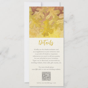 Automne Chêne Feuille Détails Mariage Carte de boî