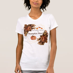 Automne Ciels et Citrouilles Pies Tshirt Automne