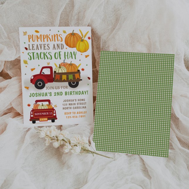 Automne Citrouille Anniversaire Invitation Garçon (Créateur téléchargé)