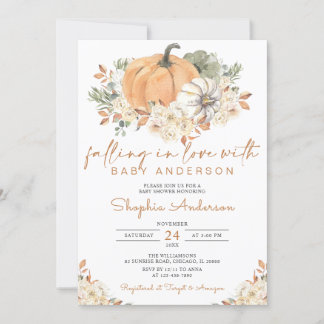 Automne Citrouille Invitation de Baby shower Autom