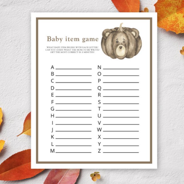 Automne citrouille ours - Jeu d'objets pour bébé (Créateur téléchargé)