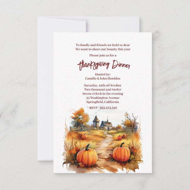 Automne Citrouille Patch Party Invitation (Devant)
