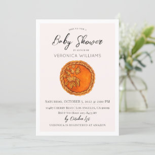 Automne Citrouille  Pie Baby shower Invitation