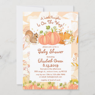Automne Citrouille Woodland Baby Shower Invitation