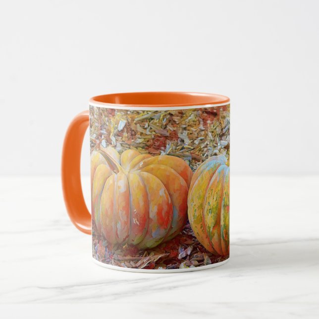 Automne Citrouilles Thanksgiving Saison Art Mug (Devant gauche)
